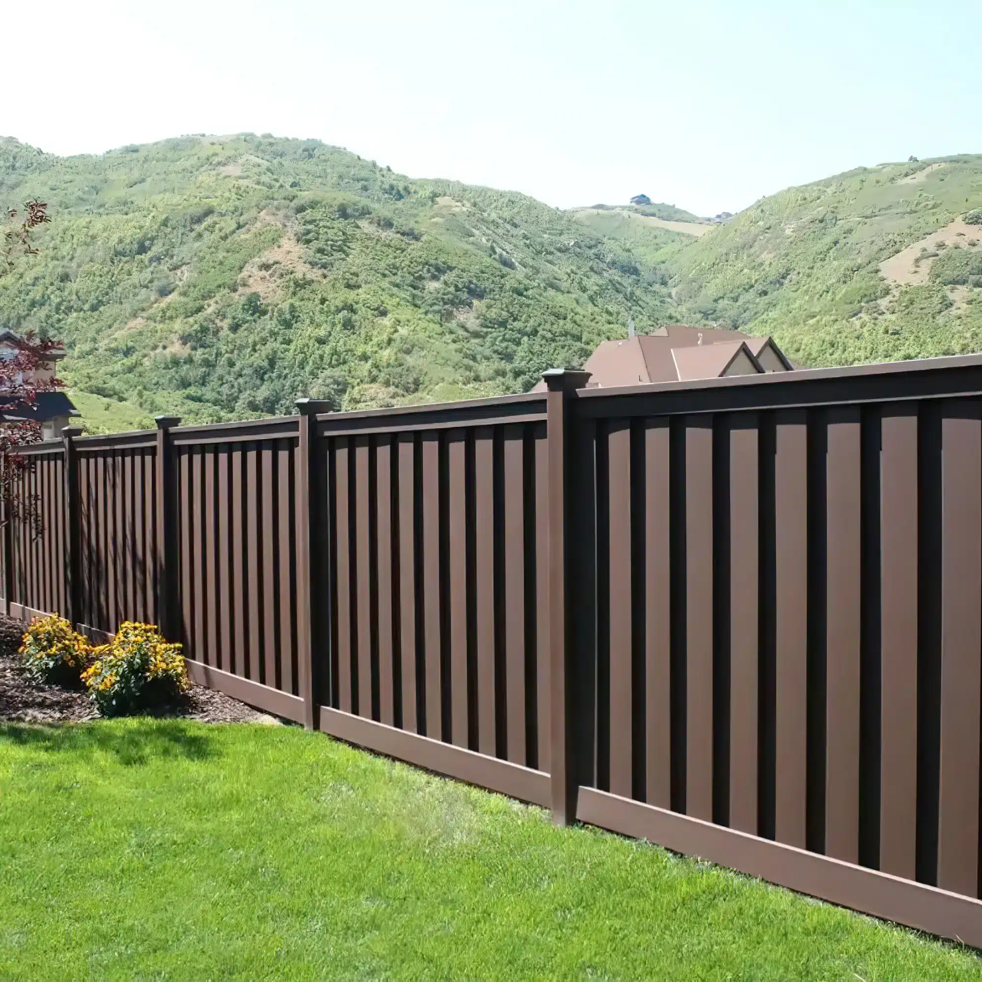 Seclusions Woodland Brown Detail - vinyl,wood,composite Fencing System
